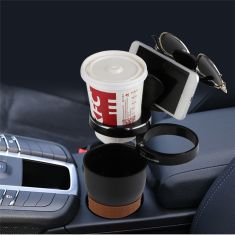 Multifunctional 360 Degree Rotation 3 Rings Rack Car Water Cup Sunglasses Phone Holder Key Storage Box