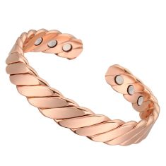 Fashion Rose Gold Magnetic Bracelet Neodymium Magnet Therapy Pain Relief Health Care Copper Bangle
