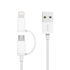 BULL GN-USJ810 2 in 1 2.1A Micro USB +Lightning forFast Charging Data Cable for iPhone