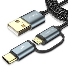 RAXFLY 2.8A 2 in 1 Type C Micro USB With QC3.0 2.0 Fast Charging Data Cable For Oneplus 5t Xiaomi 6
