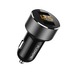 Floveme 3.6A LED Display Voltage Detect Dual USB Quick Chargeing Mini Car Charger for Samsung S10+ HUAWEI Mate20 Xiaomi Redmi Note8 Tablet