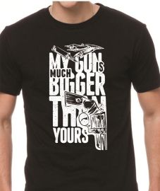 Black Cotton My Gun T Shirt