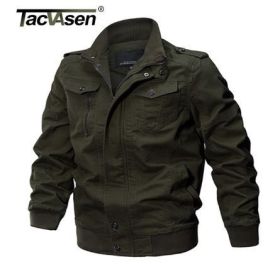 TACVASEN Military Jacket Men Winter Cotton Jacket Coat Army Men's Pilot Jacket Air Force