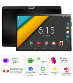 10 inch Tablet PC 3G 4G LTE Octa Core Android 7.0 OS 4GB RAM 64GB ROM 5.0MP 2.5D Tempered Glass Android Tablet 10.1