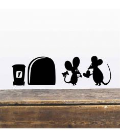 3d Funny mouse hole wall stickers decals