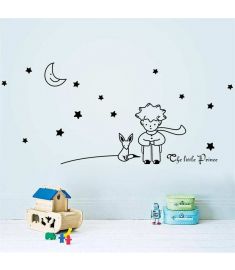 Little Prince With Fox Moon Star home decor wall sticker