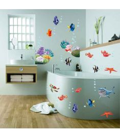 Removable Wall Stickers sea fish cartoon