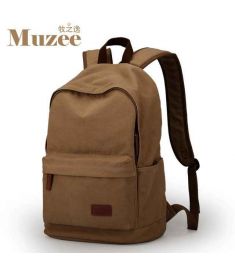 Male Canvas Backpack College Student School Backpack 