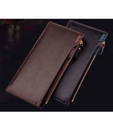 Genuine+PU Leather Wallet Purse Money Clips,Multfunctional Long Design Man wallet