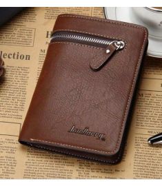 Short Men Wallet Leather Zipper Clip Day Clutches Purse