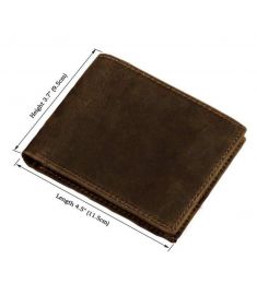 Horse leather wallet purse men genuine leather short design wallets retro two-fold multi-card billfold