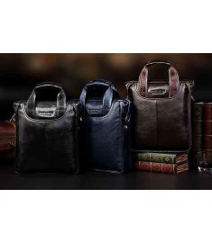 GENUINE LEATHER Cowhide Shoulder Men's Bag