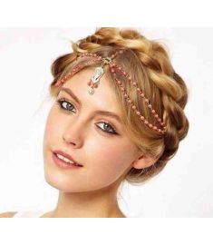 Pearl Beaded Hair Jewelry Crystal Charms Headpiece
