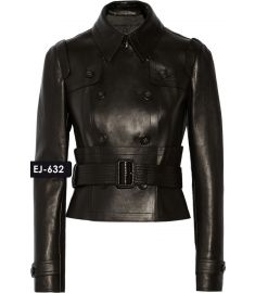 WOMEN'S GENUINE LEATHER DOUBLE-BREASTED JACKET (REJ-632)-Medium
