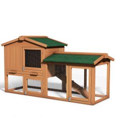 58" Large Wooden Rabbit Hutch Chicken Coop