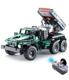 CaDA C61001 C61002 1/20 2.4G DIY Building Block BM21 Rocket Launcher RC Car M1A2 Tank without Battery