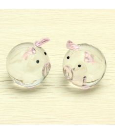 Crystal Glass Couple Pig Cute Pig Ornament Lovers Lucky Pig Gifts