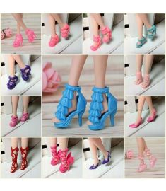 40 Pairs Different High Heel Shoes Boots Accessories Doll House