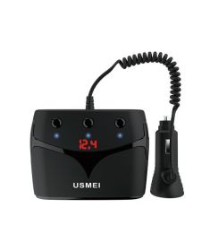 USMEI C9 3.1A Dual USB Type C Car Charger With 3 Cigarette Lighter For iPhone X 8Plus Oneplus 5 S8