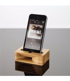 Universal Wooden Phone Stand Amplifier Mobile Bracket Lazy Holder for under 5.5-inch Smartphone