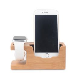 Bamboo Universal Desk Stand Charging Station Holder For Cell Phone iWatch