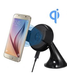 Qi 5V 2A Wireless Car Charger Dock Wind Shield Mount Phone Holder For Mobile Phone